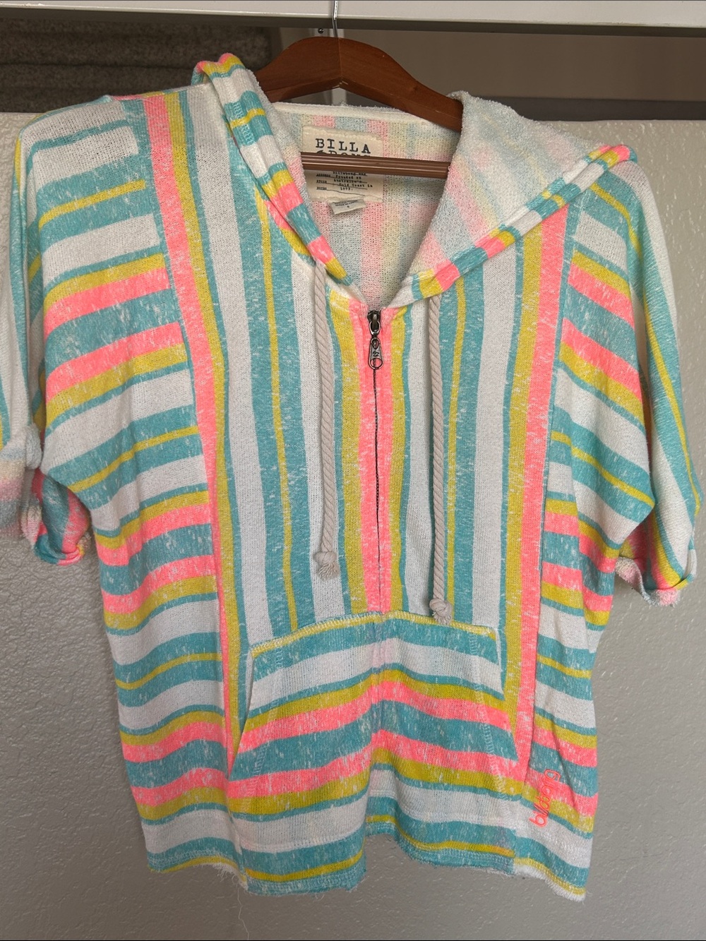 Billabong Neon Zip Up Beach Top